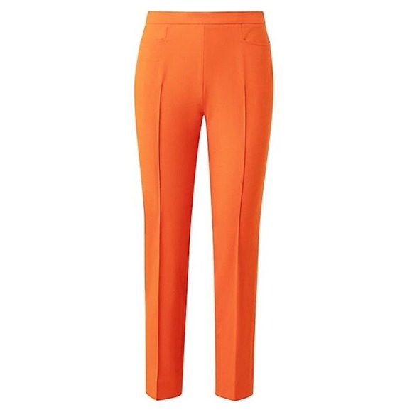 AKRIS Pants - AKRIS Punto Franca in Papaya-Pintuck Orange Cropped Pant-Size 10
